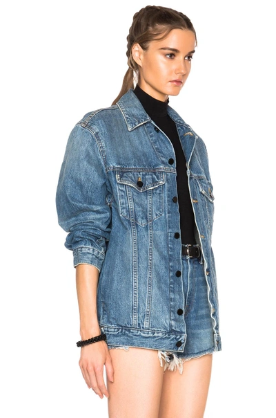 Shop Alexander Wang Daze Oversized Jacket In Blue In Light Indigo Aged