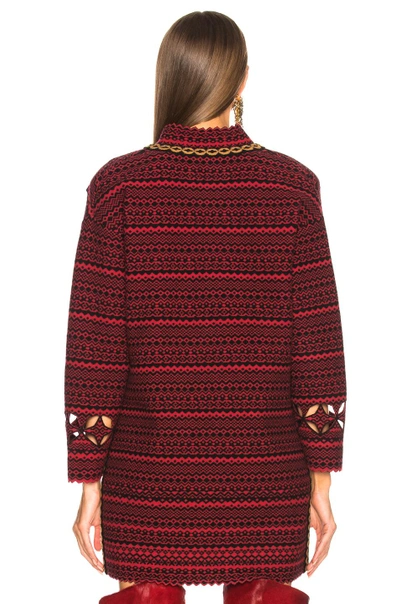 Shop Fendi Cut Out Detail Sweater In Red,stripes