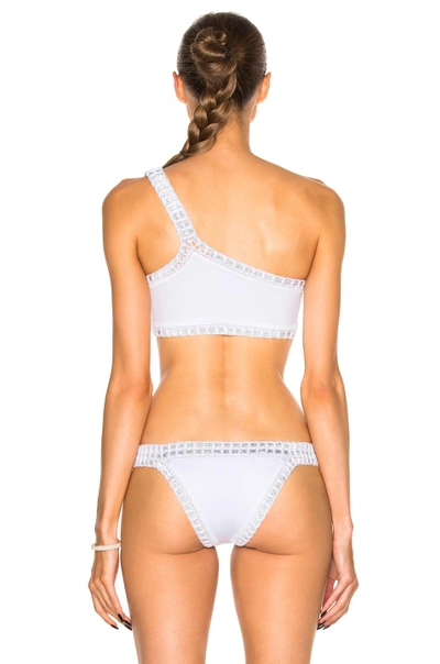 Shop Kiini Valentine One Shoulder Bikini Top In White & Silver