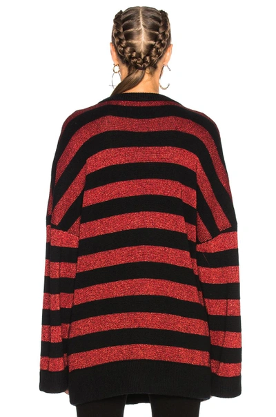 Shop Rta Odella Cardigan In Black,metallics,red,stripes