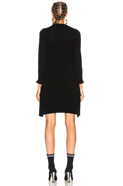 Shop Fendi Long Sleeve Sweater Dress In Black