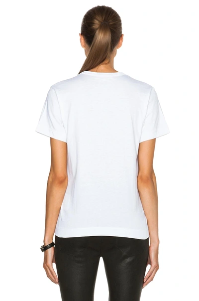 Shop Comme Des Garçons Play Jersey Black Print Tee In White