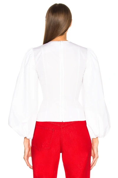 Shop Calvin Klein 205w39nyc High Twisted Cotton Popeline Blouse In White