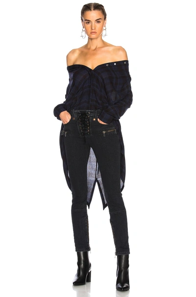 Shop Ben Taverniti Unravel Project Unravel Lace Up Skinny Jeans In Black
