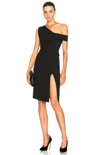Shop Michelle Mason One Shoulder Dress In Black