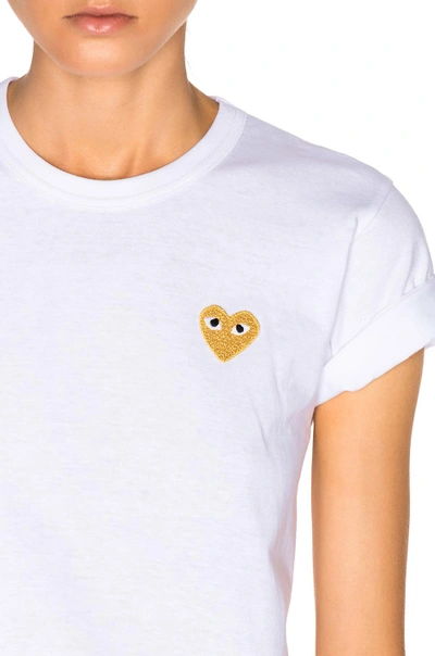 Shop Comme Des Garçons Play Gold Heart Emblem Tee