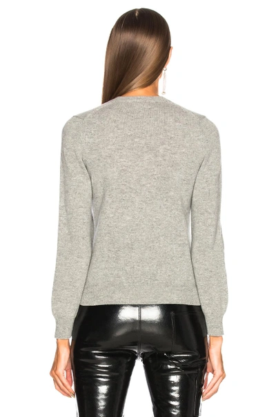 Comme Des Garçons Play Grey Heart Patch V-neck Sweater In Light Grey