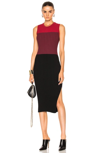 Shop Altuzarra Mariana Knit Dress In Black,red