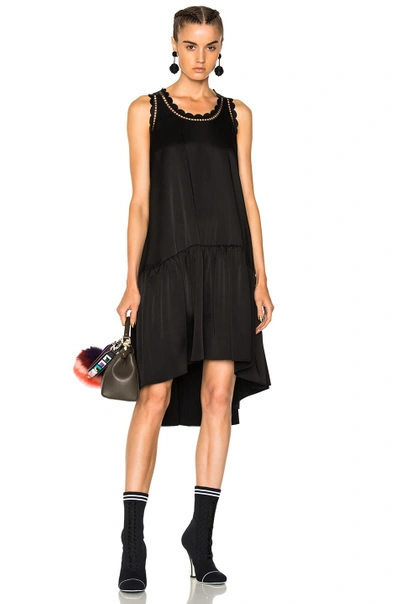 Shop Fendi Sleeveless Mini Dress In Black