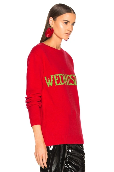 Shop Alberta Ferretti Wednesday Crewneck Sweater In Red