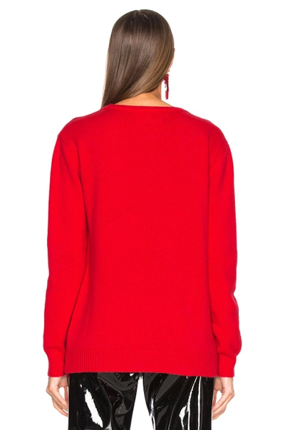 Shop Alberta Ferretti Wednesday Crewneck Sweater In Red