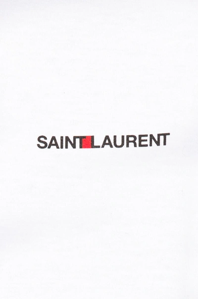 Shop Saint Laurent Small Logo Tee In White
