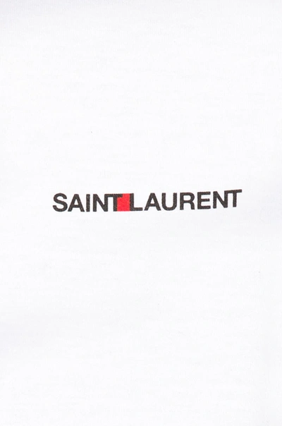 Saint Laurent Small Logo Tee In White