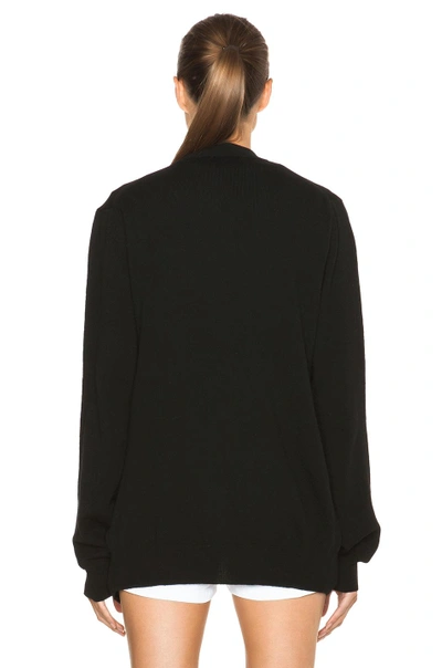 Shop Comme Des Garçons Play Wool Cardigan With Black Emblem