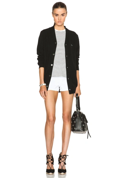 Shop Comme Des Garçons Play Wool Cardigan With Black Emblem