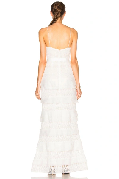 Shop Self-portrait Penelope Tiered Teardrop Lace Dress In White