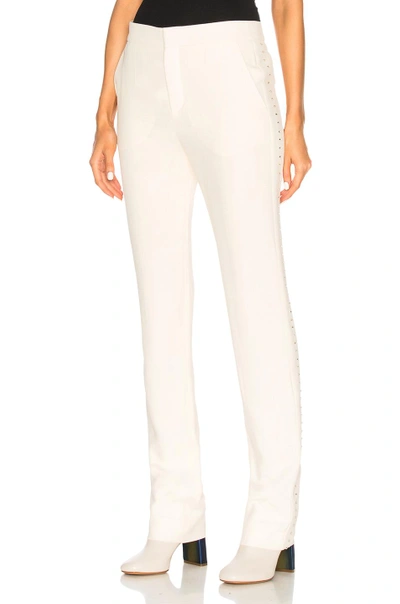 Shop Chloé Chloe Light Cady Crystal Embellished Trousers In Neutral