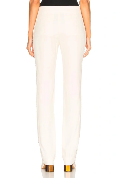Shop Chloé Chloe Light Cady Crystal Embellished Trousers In Neutral