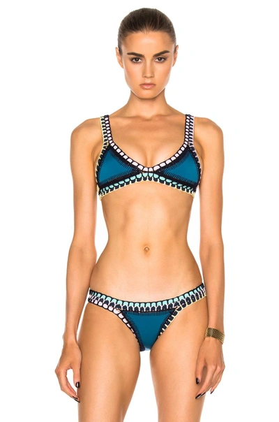 Shop Kiini Flor Bikini Top In Blue