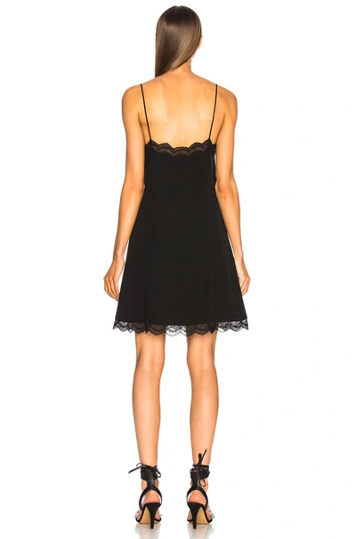 Shop Chloé Chloe Parachute Silk Lace Trim Slip Dress In Black