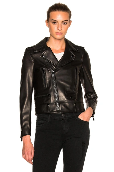 Shop Saint Laurent Classic Motorcycle Jacket In Black