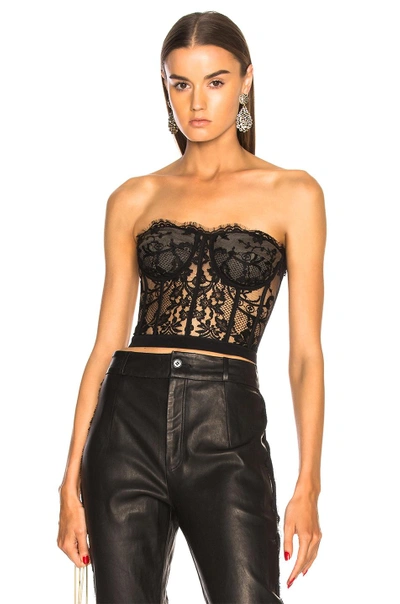 Shop Alexander Mcqueen Lace Bustier In Black