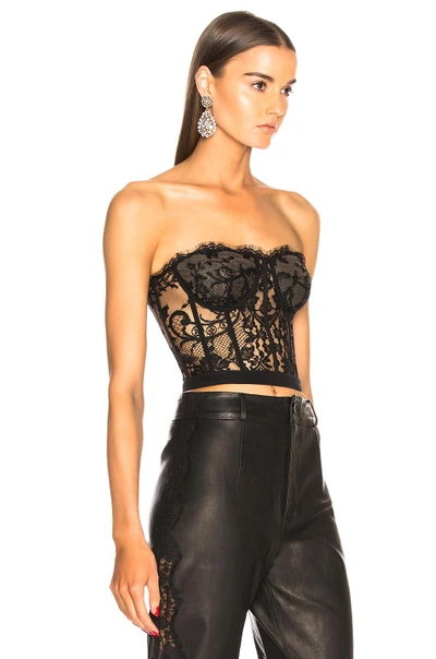 Shop Alexander Mcqueen Lace Bustier In Black