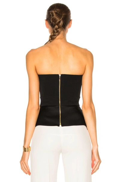 Shop Roland Mouret Penn Double Faced Satin & Stretch Viscose Top In Black,white