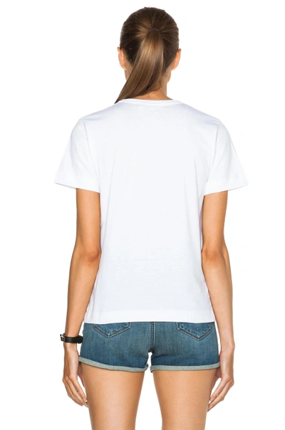 Shop Comme Des Garçons Play Cotton Red Heart Emblem Tee In White