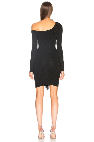 Shop Joostricot Bodycon One Shoulder Lurex Dress In Black
