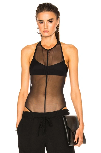 Shop Ann Demeulemeester Sleeveless Tulle Bodysuit In Black