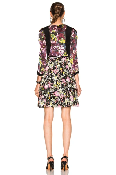 Shop 3.1 Phillip Lim / フィリップ リム 3.1 Phillip Lim Meadow Flower Cold Shoulder Dress In Black,floral,pink,yellow