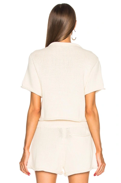 Shop Alexander Wang T T By Alexander Wang Cropped Short Sleeve Sweater In Neutral