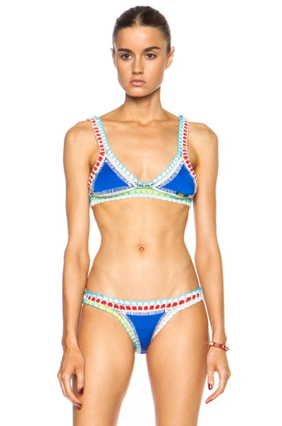 Shop Kiini Tuesday Poly-blend Bikini Top In Blue