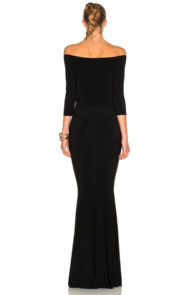Shop Norma Kamali Off Shoulder Fishtail Dress In Black