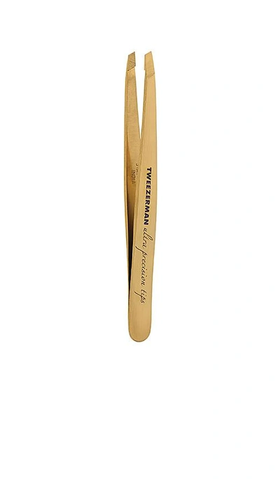 Shop Tweezerman Ultra Precision Slant Tweezer In Gold