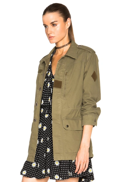 Shop Saint Laurent Military Parka In Green