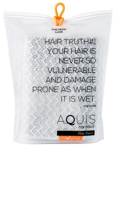 Shop Aquis Lisse Luxe Hair Towel In Chevron
