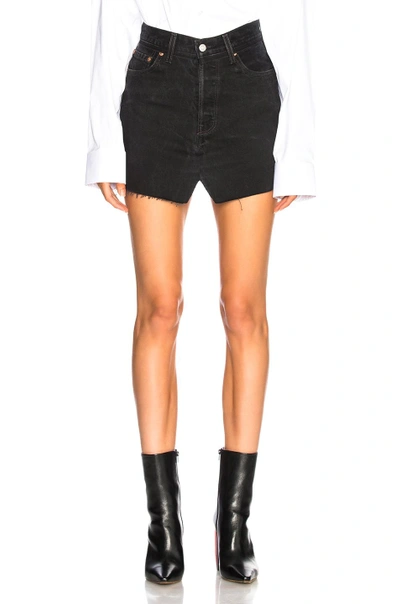 Shop Vetements Denim Mini Skirt In Black