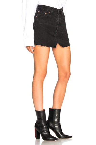 Shop Vetements Denim Mini Skirt In Black