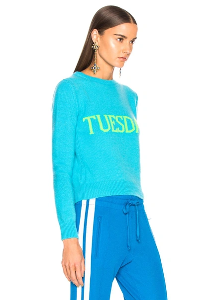 Shop Alberta Ferretti Tuesday Crewneck Sweater In Blue