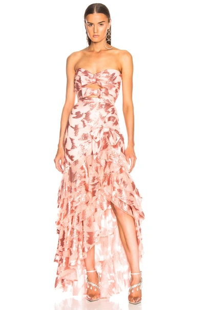 Shop Rodarte Sequin & Tulle Strapless Bustier With Bow Details In Pink