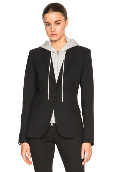 Shop Veronica Beard Classic Blazer With Hoodie Dickey In Black