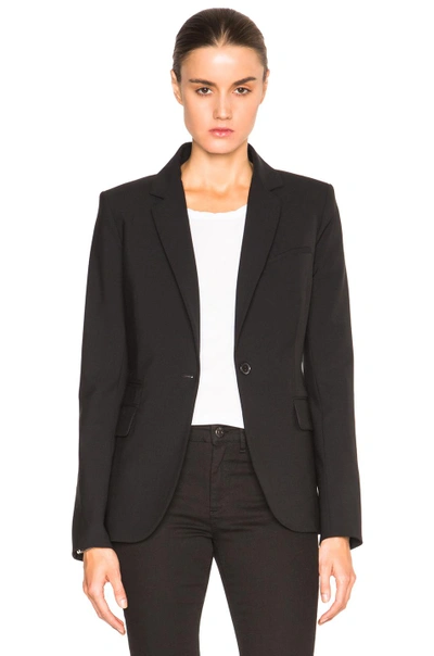 Shop Veronica Beard Classic Blazer With Hoodie Dickey In Black