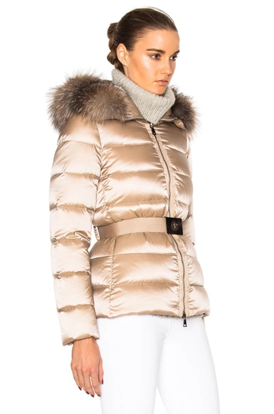 Moncler Tatie Down Jacket With Fox Fur In Neutrals | ModeSens