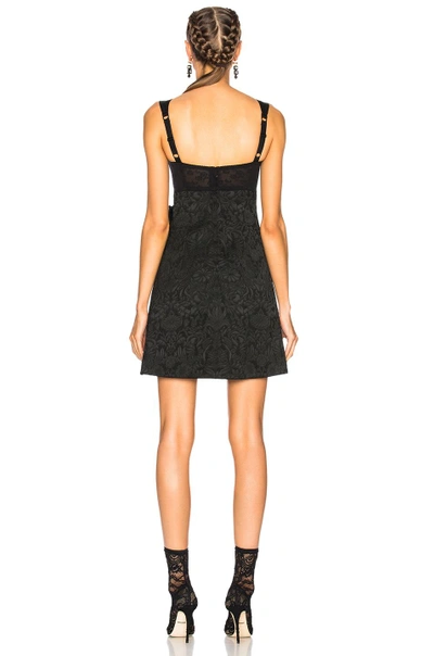 Shop Dolce & Gabbana Stretch Jacquard Mini Dress In Black