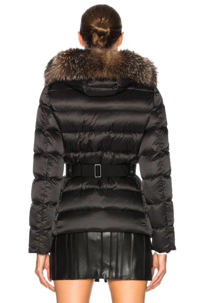 Shop Moncler Tatie Jacket With Fox Fur In Black