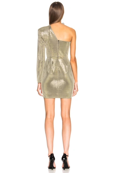 Shop Michelle Mason One Sleeve Dress In Metallics
