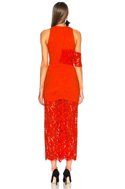 Shop Proenza Schouler Corded Lace Ruffle Sleeveless Maxi Dress In Red