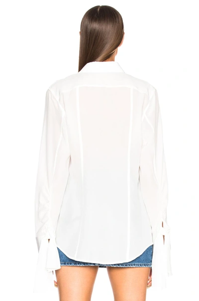 Shop Saint Laurent Classic Crepe De Chine Shirt In Cream